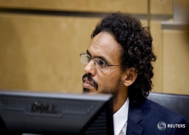 Ahmad Al Faqi Al Mahdi sits in the courtroom of the International Criminal Court (ICC) in the Hague the Netherlands